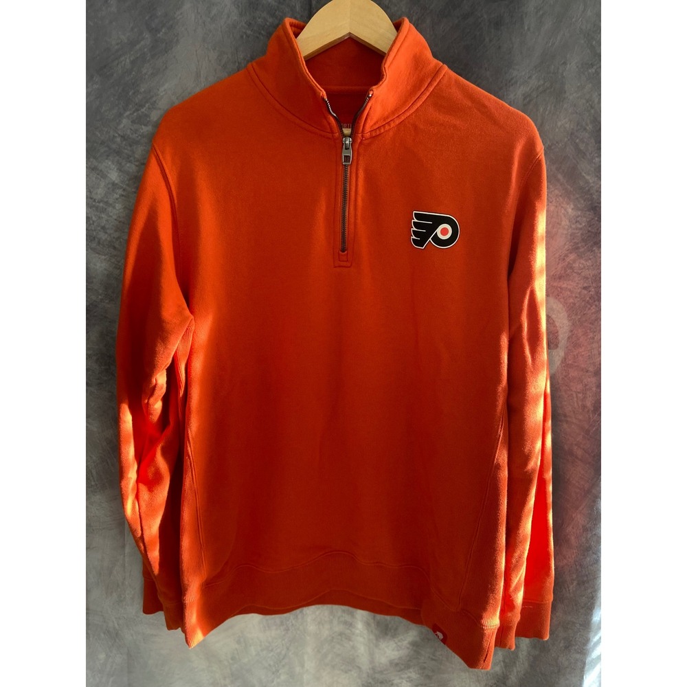 Sportiqe Philadelphia Flyers Mens XL‎ Orange Quarter Zip Pullover Sweatshirt NHL